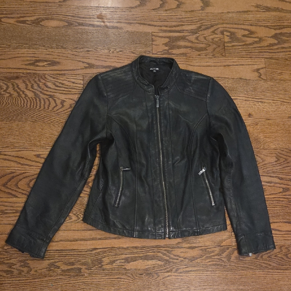 Apt. 9 - Women's Black Leather Jacket - Medium